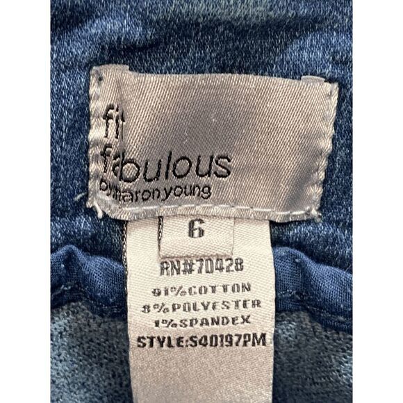 Fit Fabulous Womens Denim Jeans Skinny Raw Hem Denim Jeans Blue Size 6 - Picture 8 of 8